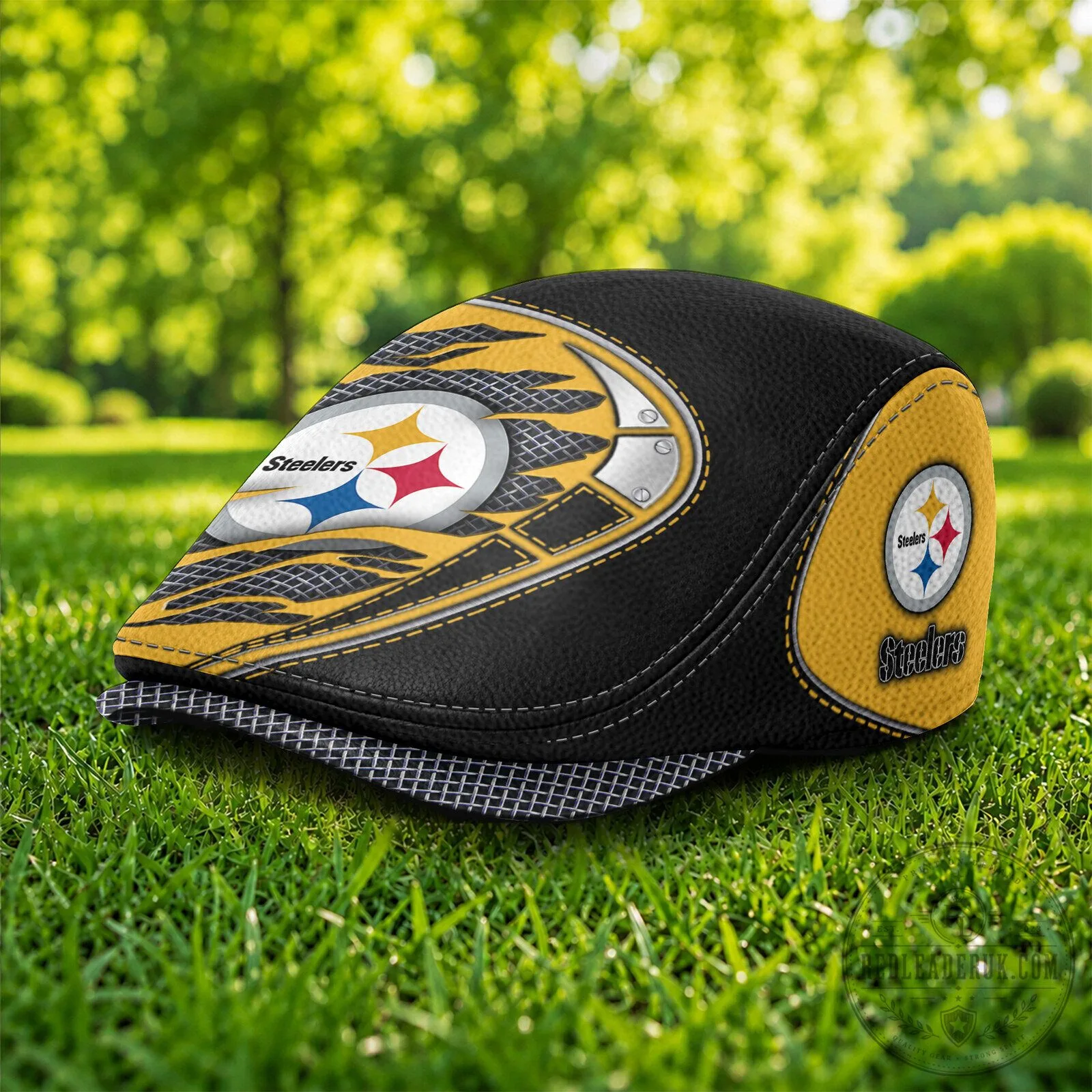 Pittsburgh Steelers NFL Football Team Logo Black and Yellow Flat Cap Hat