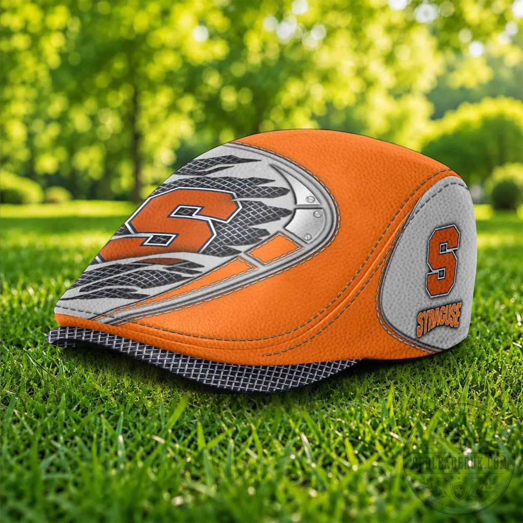 Syracuse Orange NCAA Flat Cap, Men's Orange and Gray Golf Cap Hat Syracuse Orange NCAA Flat Cap, Men's Orange and Gray Golf Cap Hat