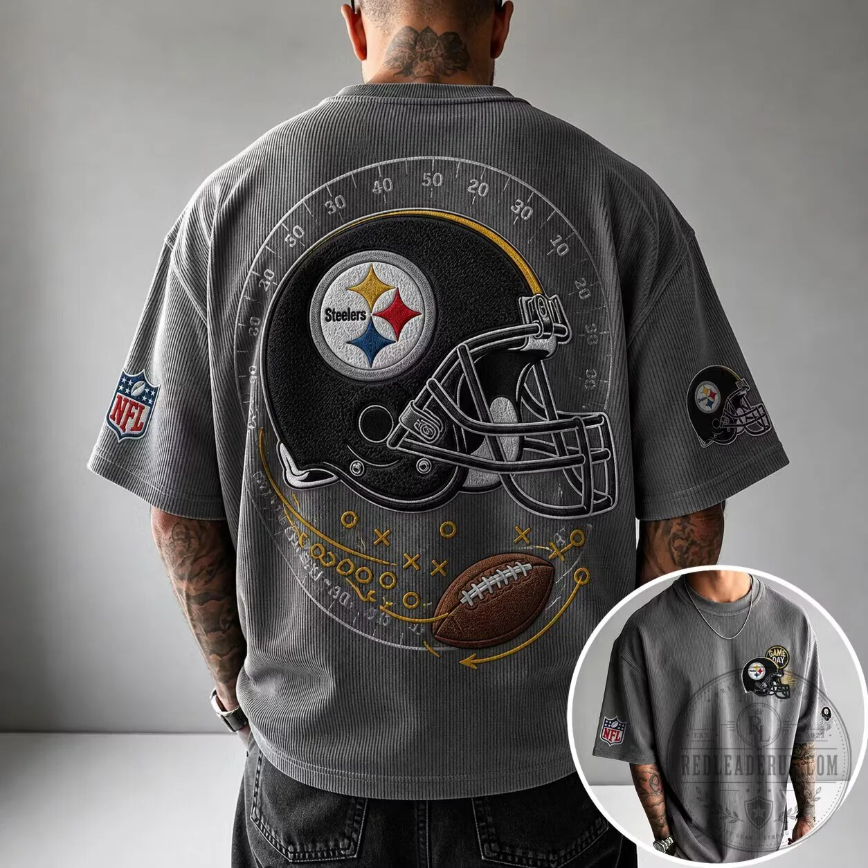 Pittsburgh Football Steelers Helmet Design Vintage T-Shirt
