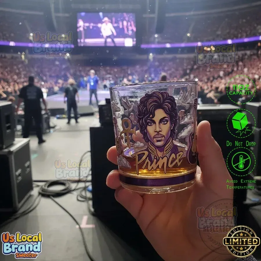 Prince Purple Rain Album Cover Art Old Fashioned Whiskey Glass