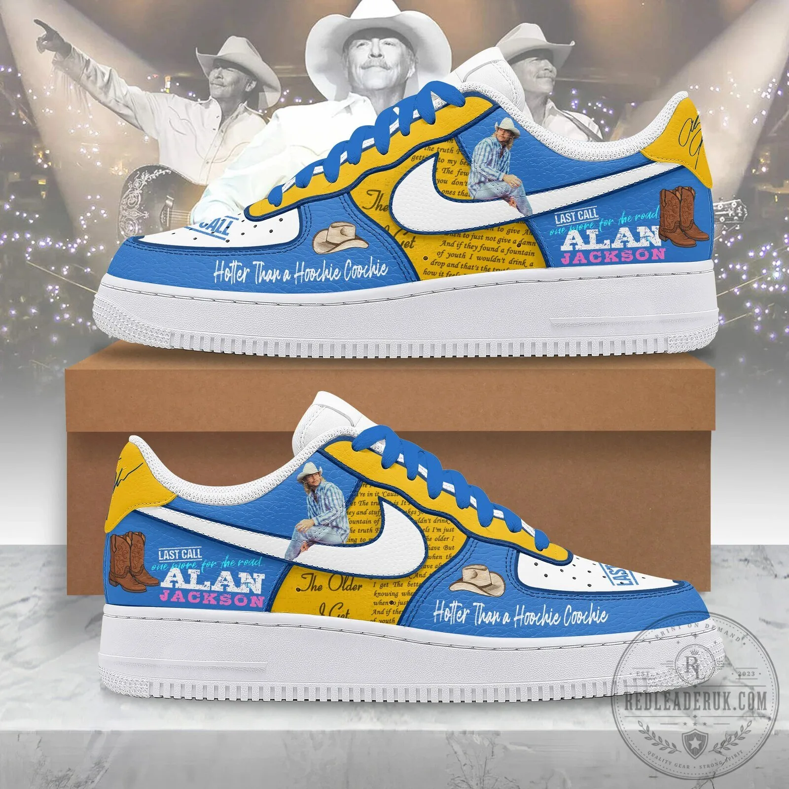 Alan Jackson Last Call Hotter Than a Hoochie Coochie Sneakers
