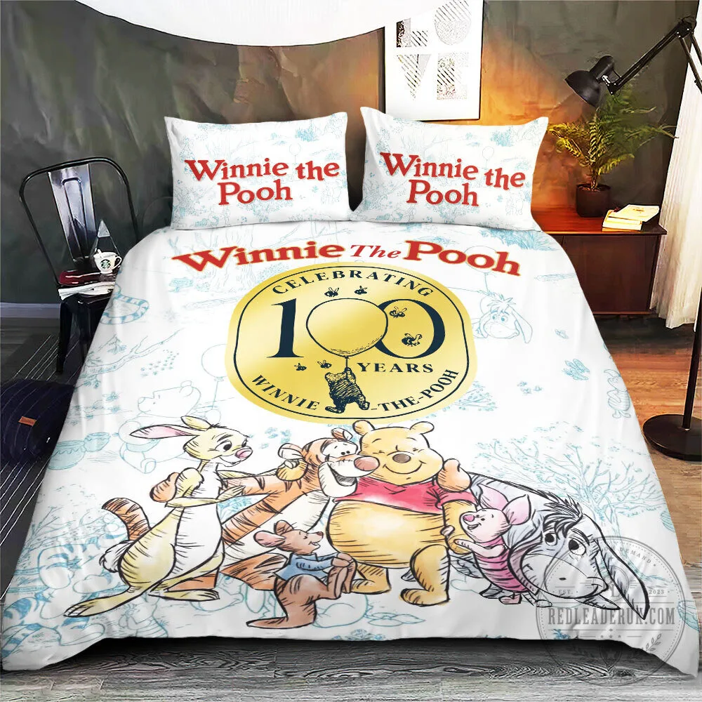 Winnie The Pooh 100th Anniversary Cartoon Character Duvet Cover Bedding Set
