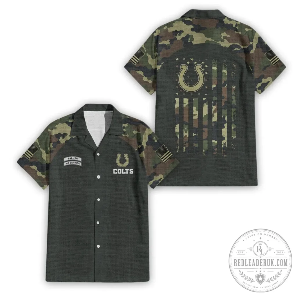 Indianapolis Colts Salute To Service Camouflage Hawaiian Shirt Indianapolis Colts Salute To Service Camouflage Hawaiian Shirt