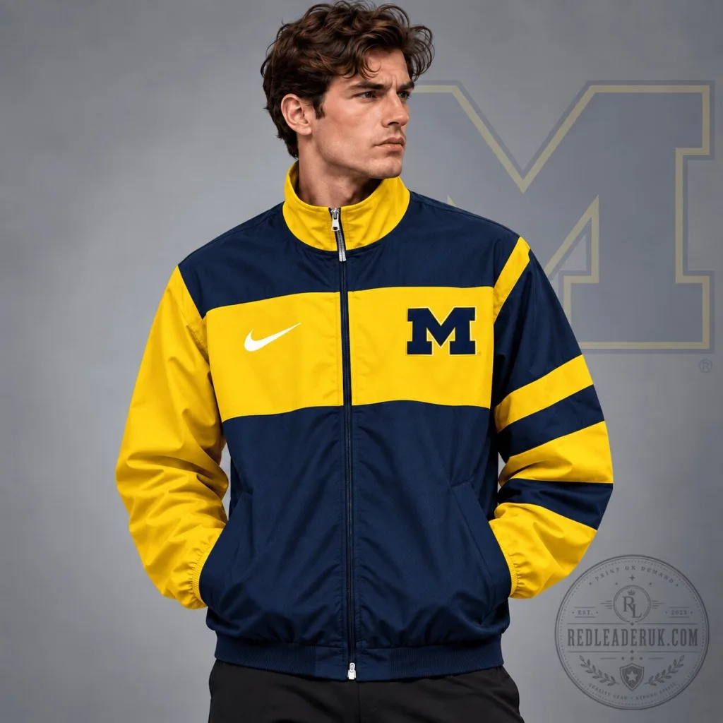 Michigan Wolverines Nike Sideline Colorblock Full Zip Jacket Michigan Wolverines Nike Sideline Colorblock Full Zip Jacket