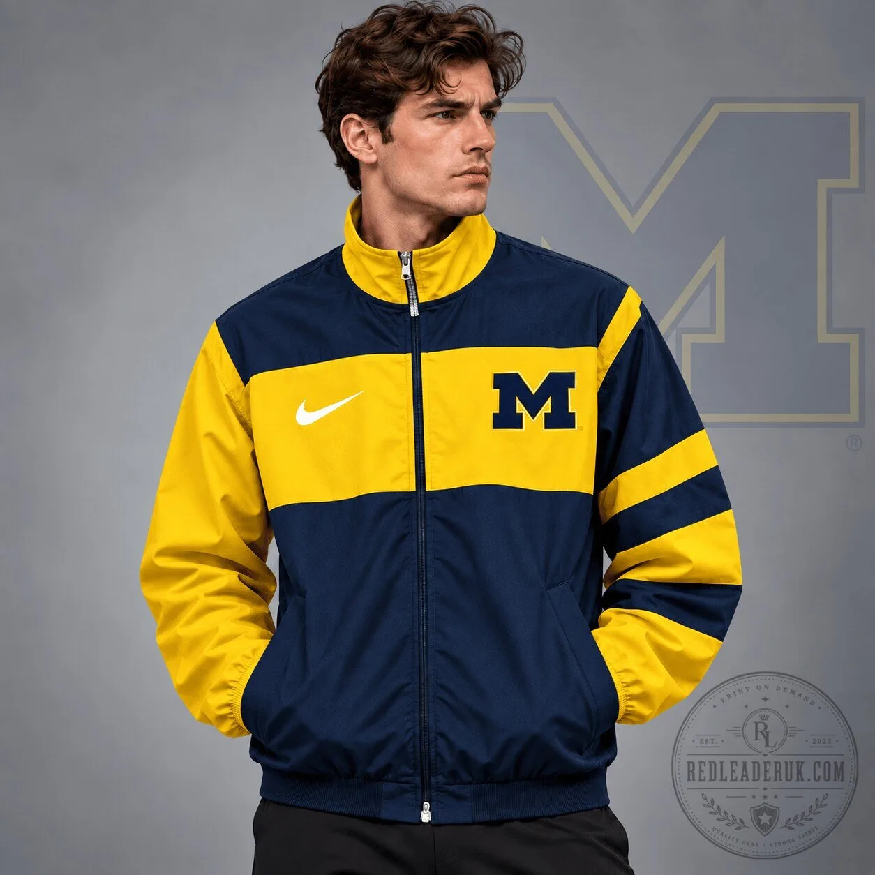 Michigan Wolverines Nike Sideline Colorblock Full Zip Jacket