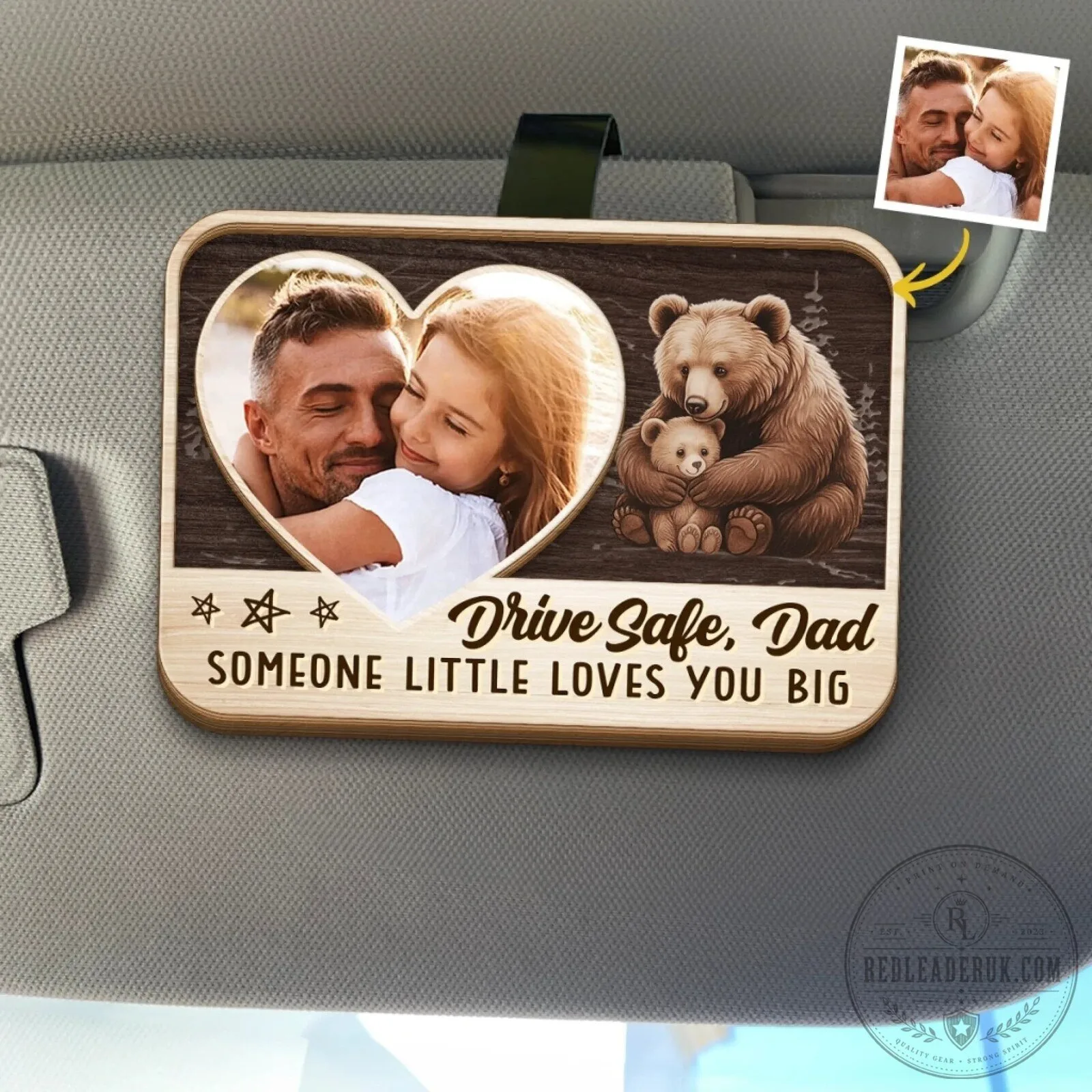 Personalized Drive Safe Dad Someone Little Loves You Big Car Visor Clip