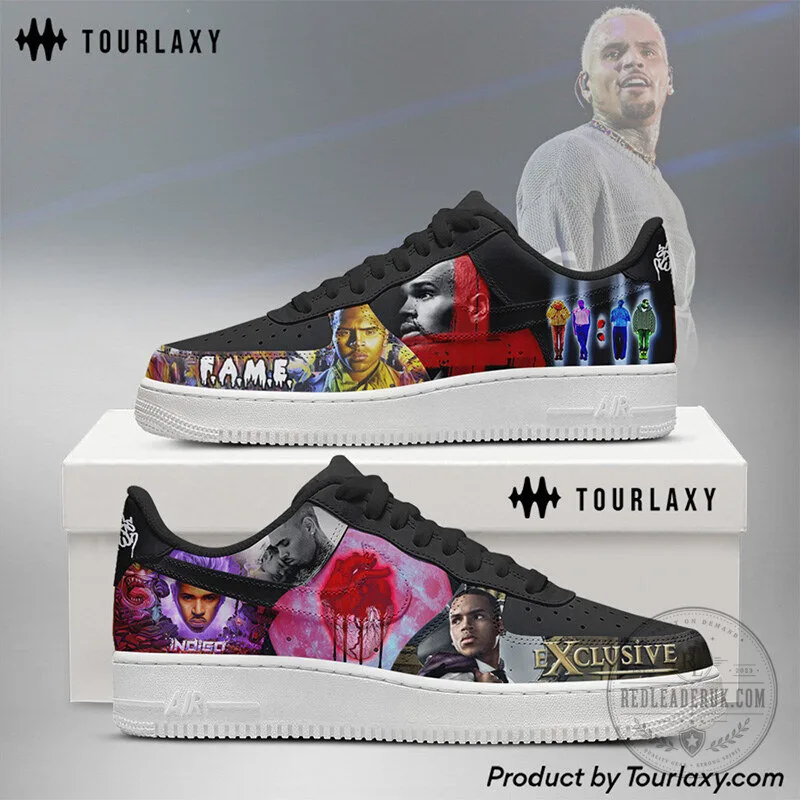 Chris Brown Exclusive Album Art Black and White Custom Sneakers
