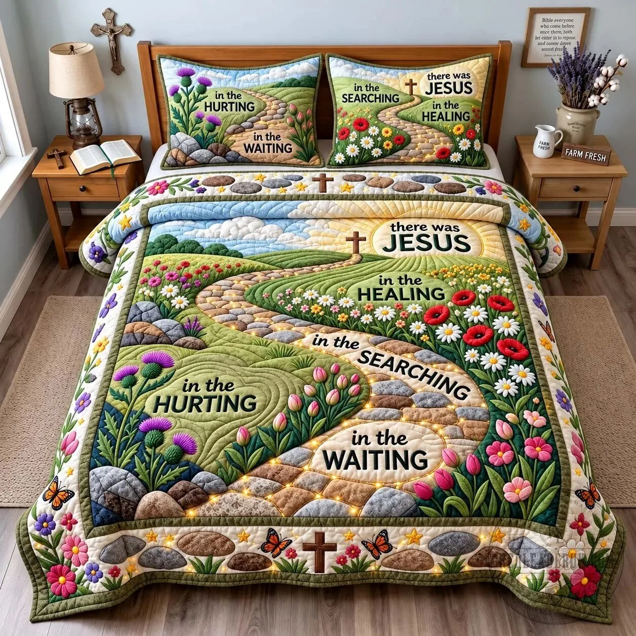 Christian Jesus Quilted Bedding Set