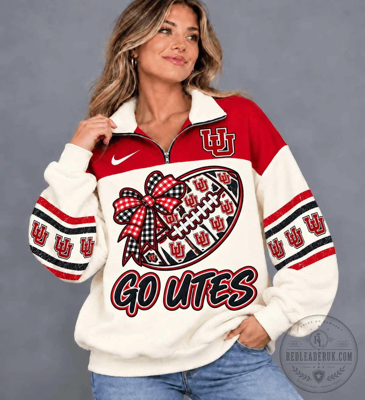 Utah Utes Football Quarter-Zip Sweatshirt for Women