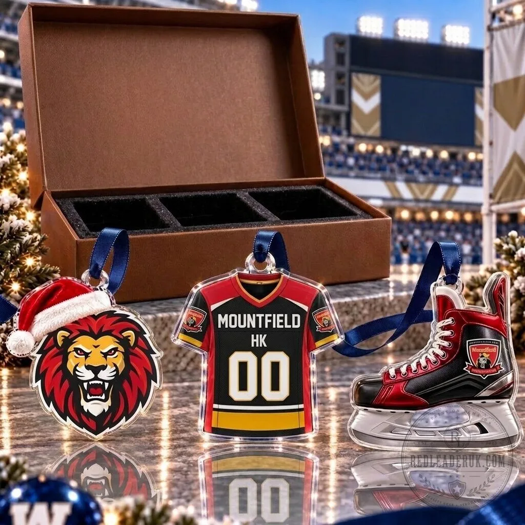 Mountfield HK Czech Extraliga Hockey Team Acrylic Christmas Ornament Set