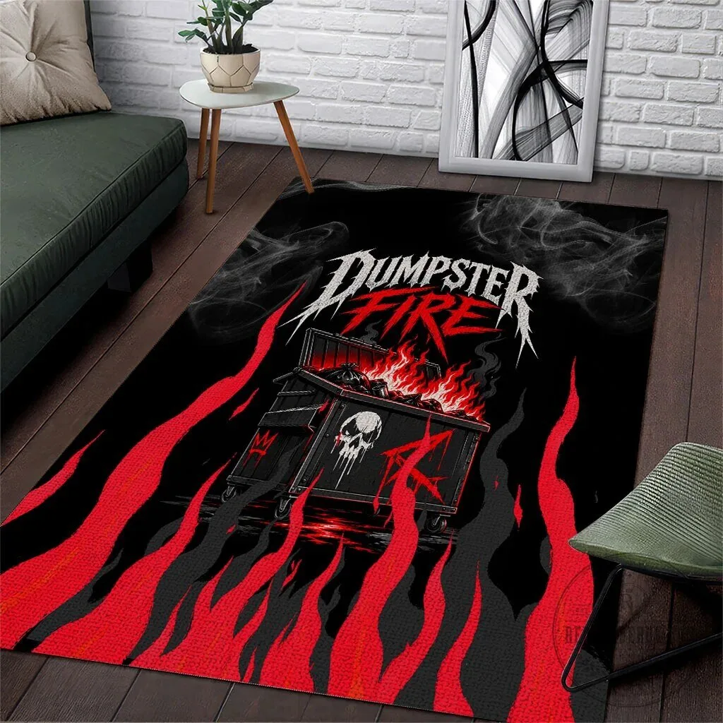 Dumpster Fire Everything Is Fine Skull Sarcastic Heavy Metal Area Rug 5 Dumpster Fire Everything Is Fine Skull Sarcastic Heavy Metal Area Rug