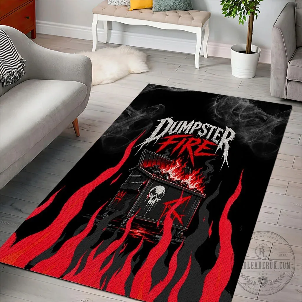 Dumpster Fire Everything Is Fine Skull Sarcastic Heavy Metal Area Rug 6 Dumpster Fire Everything Is Fine Skull Sarcastic Heavy Metal Area Rug