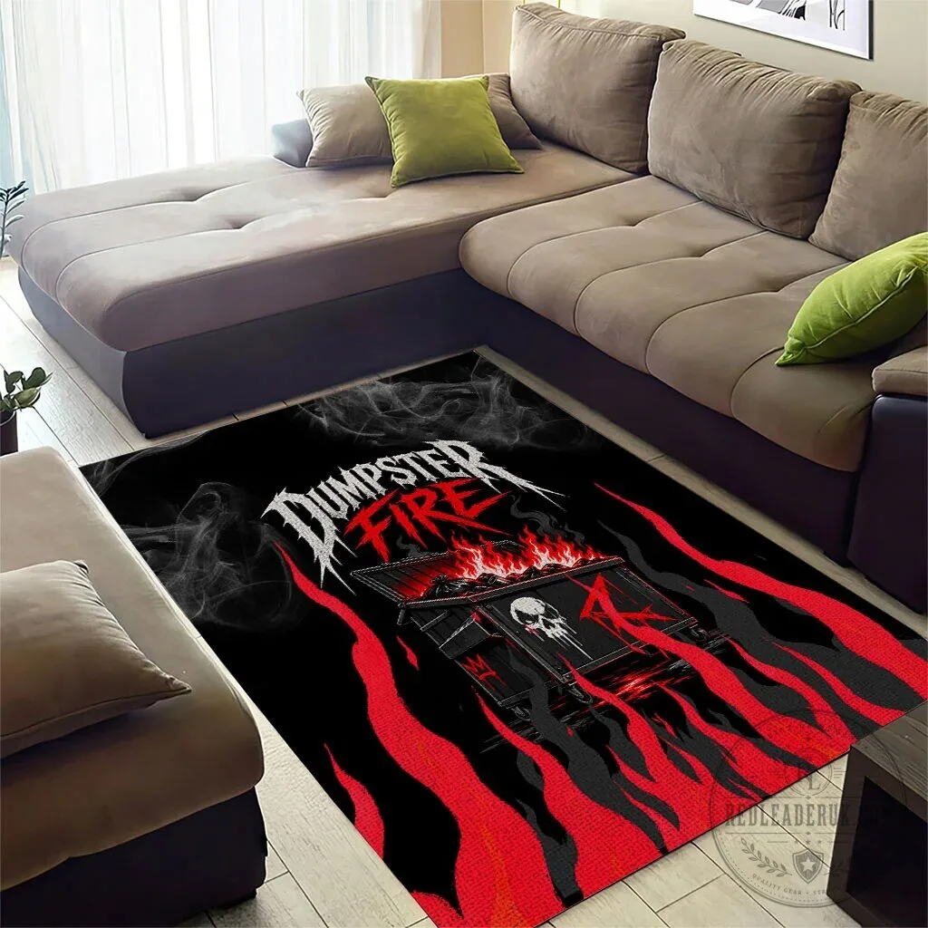 Dumpster Fire Everything Is Fine Skull Sarcastic Heavy Metal Area Rug 7 Dumpster Fire Everything Is Fine Skull Sarcastic Heavy Metal Area Rug