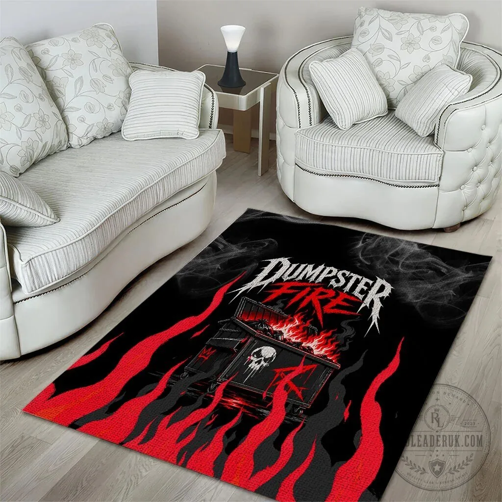 Dumpster Fire Everything Is Fine Skull Sarcastic Heavy Metal Area Rug 8 Dumpster Fire Everything Is Fine Skull Sarcastic Heavy Metal Area Rug