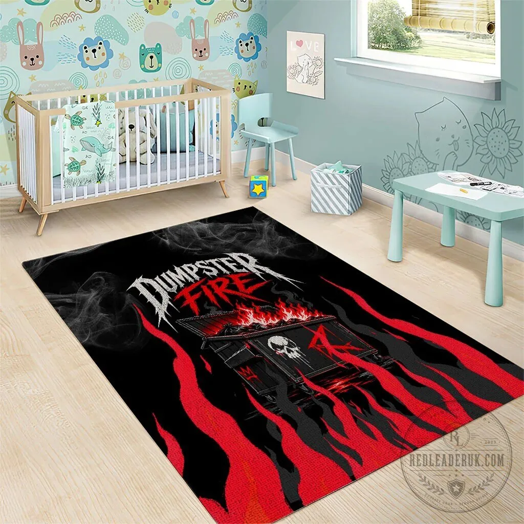 Dumpster Fire Everything Is Fine Skull Sarcastic Heavy Metal Area Rug 9 Dumpster Fire Everything Is Fine Skull Sarcastic Heavy Metal Area Rug