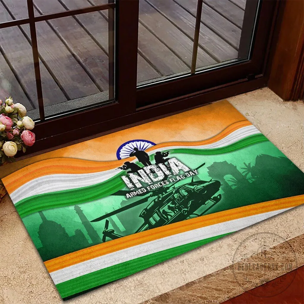India Armed Forces Flag Day Patriotic Indian Military Doormat 8 India Armed Forces Flag Day Patriotic Indian Military Doormat