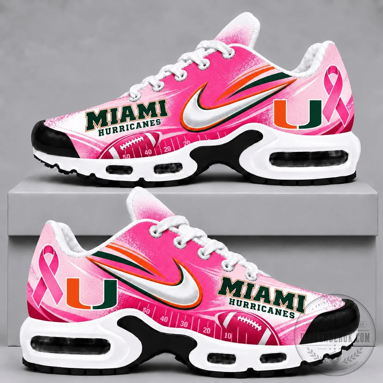 Miami Hurricanes Breast Cancer Awareness Pink Running Shoes 1 Miami Hurricanes Breast Cancer Awareness Pink Running Shoes