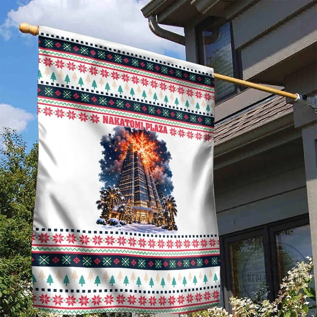 Nakatomi Plaza Christmas Explosion Holiday Garden Flag 6 Nakatomi Plaza Christmas Explosion Holiday Garden Flag