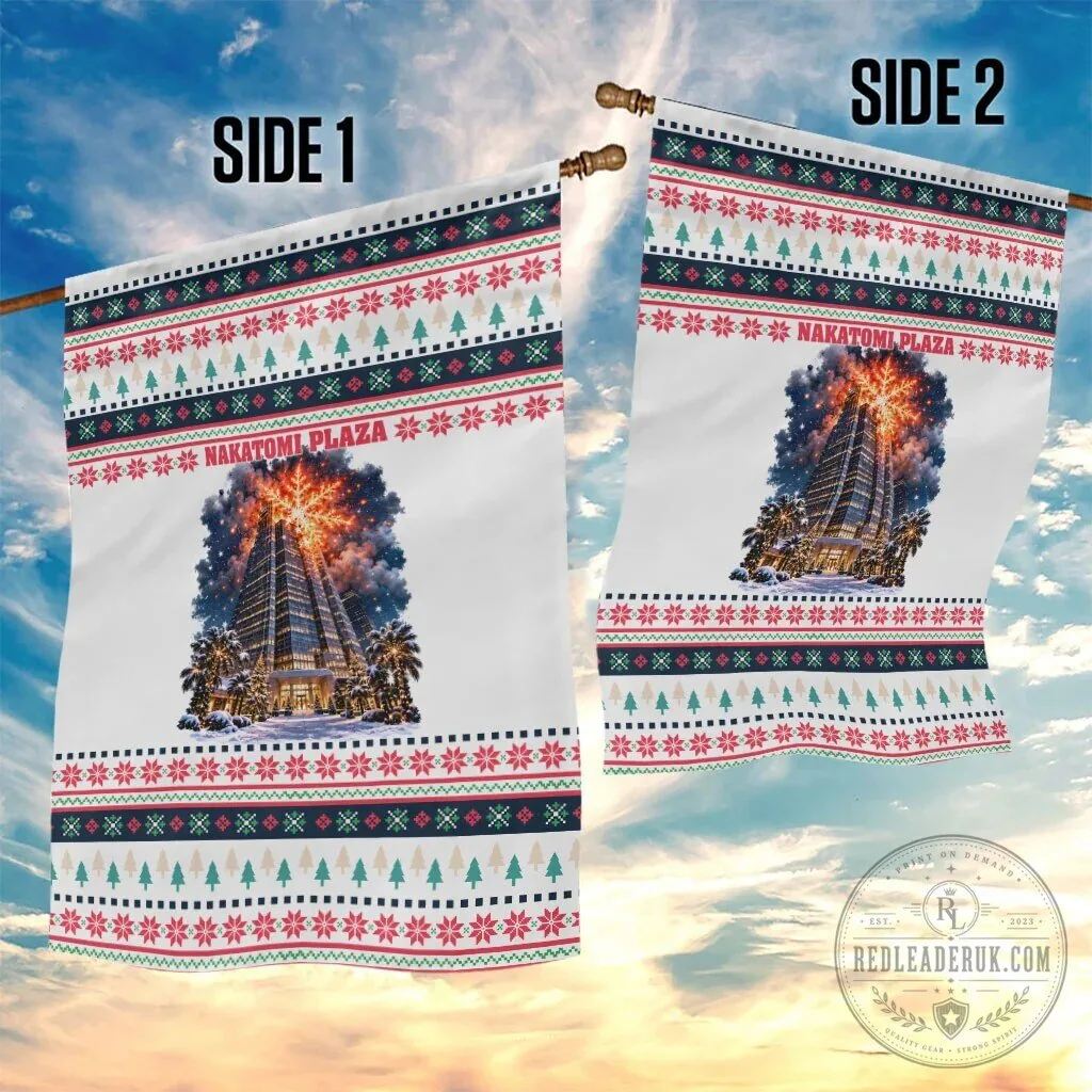 Nakatomi Plaza Christmas Explosion Holiday Garden Flag 7 Nakatomi Plaza Christmas Explosion Holiday Garden Flag
