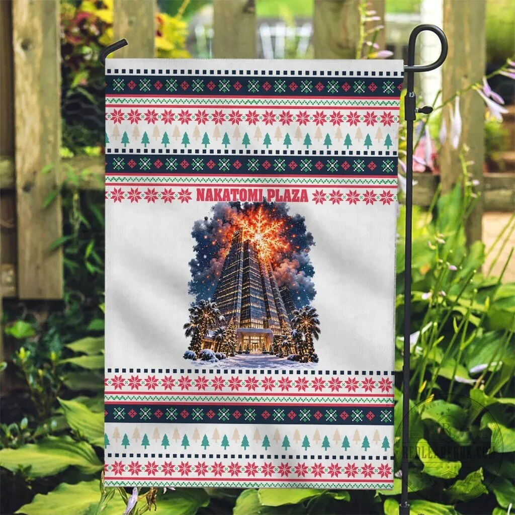 Nakatomi Plaza Christmas Explosion Holiday Garden Flag 8 Nakatomi Plaza Christmas Explosion Holiday Garden Flag